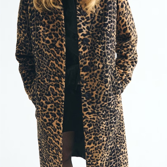 Mango Leopard Print Teddy Jacket - Picture 2 of 3